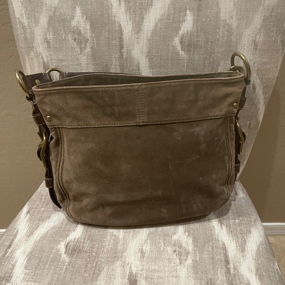 Coach Brown Suede Zoe Handbag - Picture 2 of 6